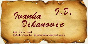Ivanka Dikanović vizit kartica
